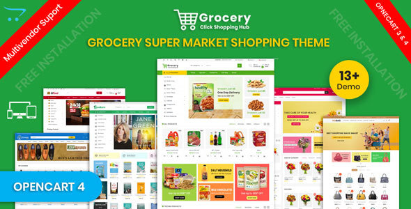 Grocery 4.0.1.1 - and Shopping OpenCart 3.X Multistore Theme (Shopping Mall)