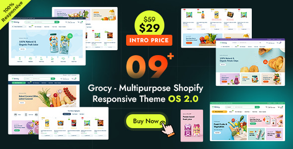Grocy 1.0.0 - Grocery Store and Supermarket Shopify Responsive Theme OS 2.0