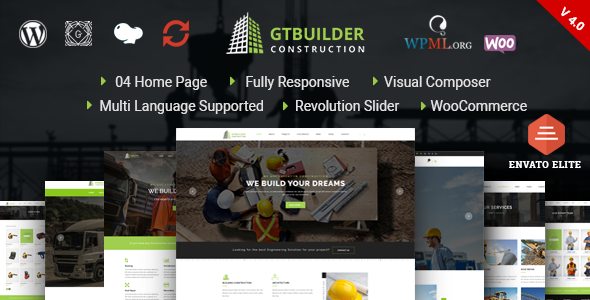 GTBuilder 2.6 - Construction & Building WordPress Theme