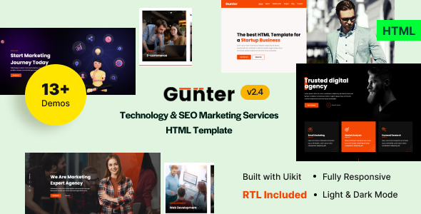Gunter 2.4 - Technology & SEO Marketing Services HTML Template