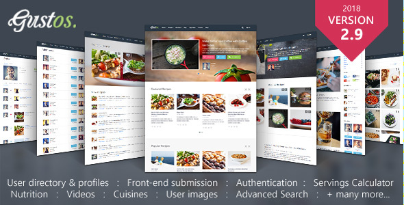 Gustos 2.9.15 - Community-Driven Food Recipes with Front-end Submission System