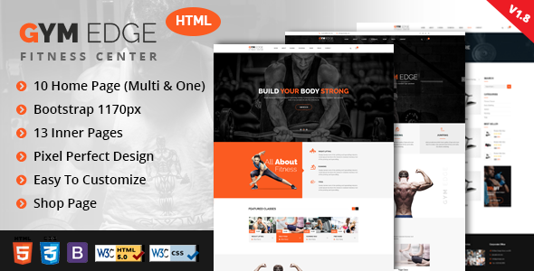 GYM Edge 3.3.605 - Fitness HTML5 Responsive Template