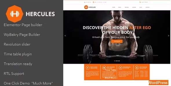 Gym  Gym fitness WordPress Theme  Hercules RTL