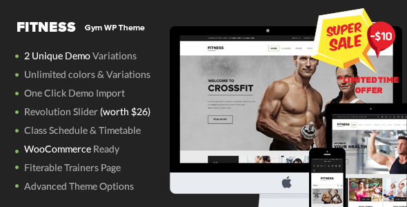 Gym 1.6.6 - WordPress Theme  Fitness