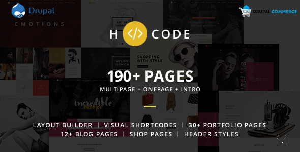 H-code 1.3 - Multipurpose Commerce Drupal theme