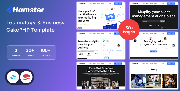 Hamster - TailwindCSS SaaS Website CakePHP Template