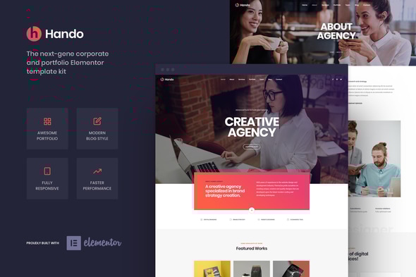 Hando 1.0 - Corporate & Portfolio Elementor Template Kit