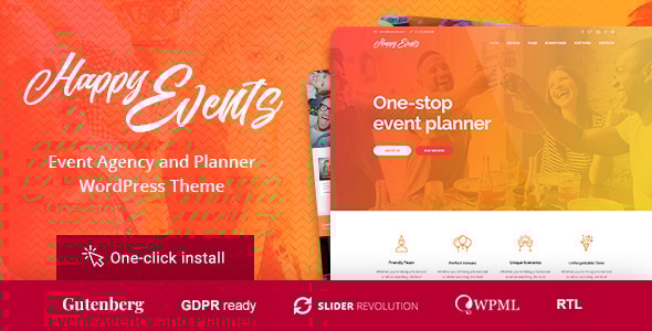 Happy Events 1.3.3 - Holiday Planner & Agency WordPress Theme
