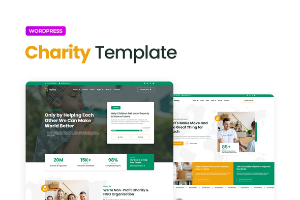Harity  Fundraising Charity Elementor Template Kit