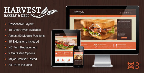 Harvest Restaurant & Food Joomla Theme