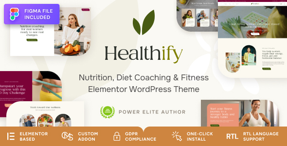 Healthify 1.2.1 - Weight Loss Recipes Fitness & Health Coaching WordPress Theme