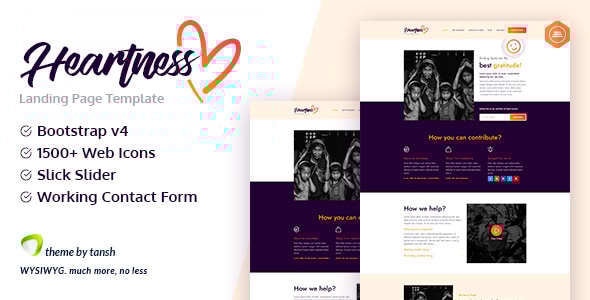 Heartness - Fundraising  Donation Landing Page
