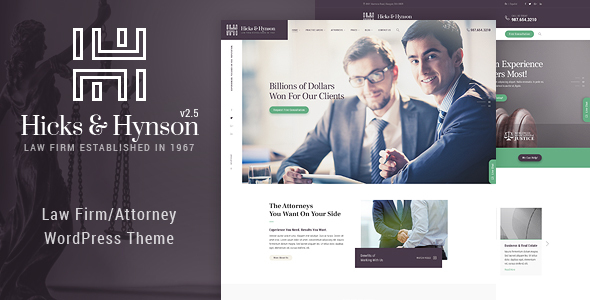 Hicks & Hynson 2.7 - Law FirmAttorney  WordPress Theme