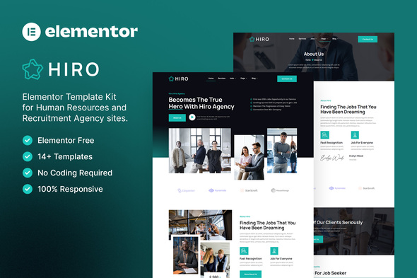 Hiro  Human Resources & Recruitment Agency Elementor Template Kit