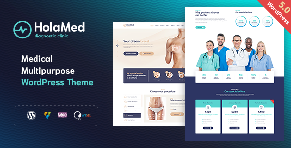 HolaMed 1.2.0 - Medical Diagnostic & Plastic Surgery Clinic WordPress Theme