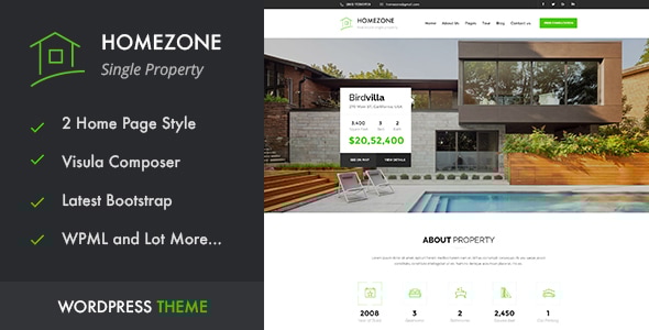 HOME ZONE 1.0 - Single Property Real Estate WordPress Theme