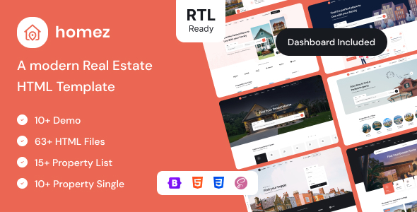 Homez - Real Estate HTML  RTL Template