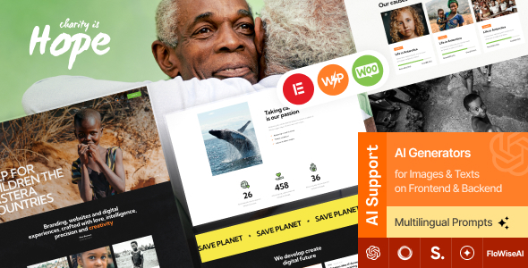 Hope 3.5 - Non-Profit Charity & Donations WordPress Theme  RTL