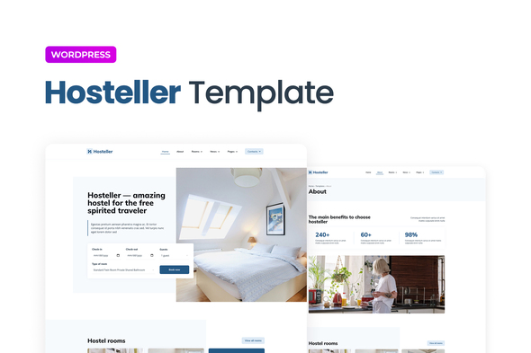 Hosteller  Hostel Booking Elementor Template Kit