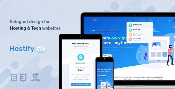 Hostify  Hosting HTML & WHMCS Template