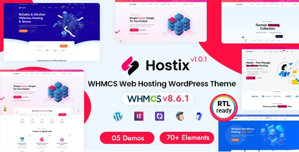 Hostix 6.5.2 - Hosting WHMCS WordPress Theme