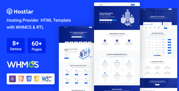 Hostlar 10.10.0 - Domain Hosting Provider HTML Template with WHMCS and RTL