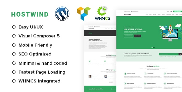 HostWind 1.3 - Hosting WordPress theme with WHMCS