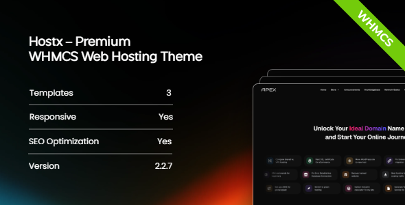 HostX 1.0.1 - Premium WHMCS Theme