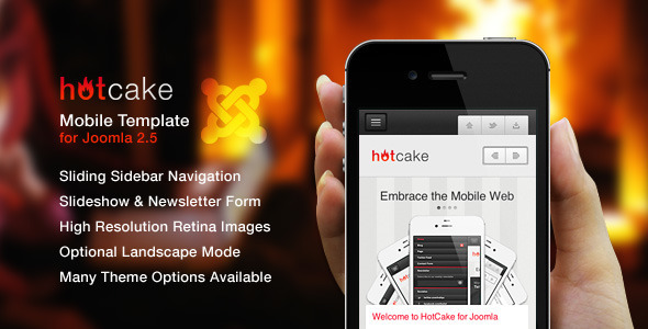 HotCake 1.5 - for Joomla  Retina Mobile Template