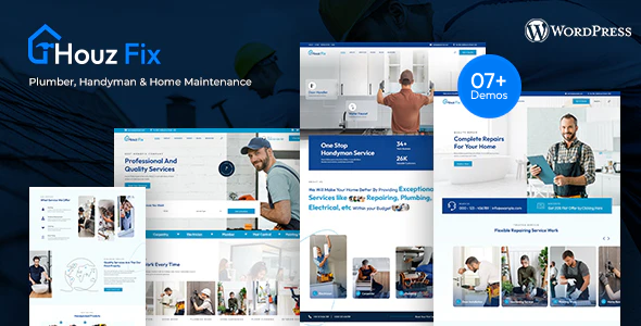 HouzFix 1.1.4 - Plumber Handyman Services WordPress Theme