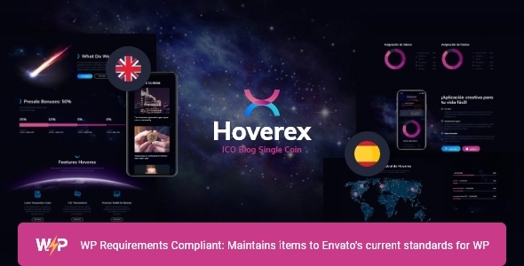 Hoverex  Cryptocurrency NFT & ICO WordPress Theme  Spanish
