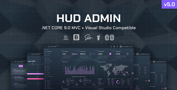 HUD 5.0 - .NET Core 9.0 MVC Admin Template