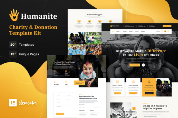 Humanite 1.0.2 - Charity & Donation Elementor Template Kit