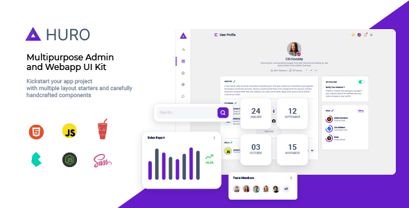 Huro 1.9.0 - Multipurpose Admin and Webapp UI Kit