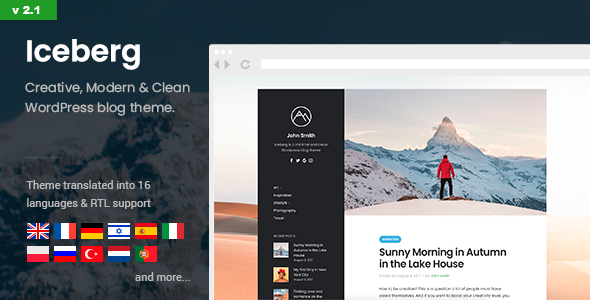 Iceberg 2.2.1 - Simple & Minimal Personal WordPress Blog Theme