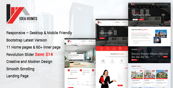 Idea homes 1.4 - Real Estate Bootstrap Template