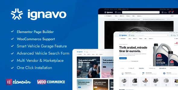 Ignavo 1.0.8 - Auto Parts WooCommerce Theme