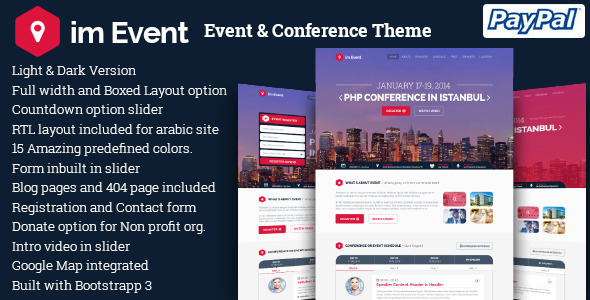 imEvent 8.7.2 Conference Meetup Christmas New Year Halloween Event WordPress Theme