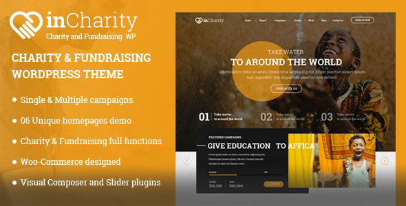 InCharity 2.2.4 - Fundraising Non-profit organization WordPress Theme