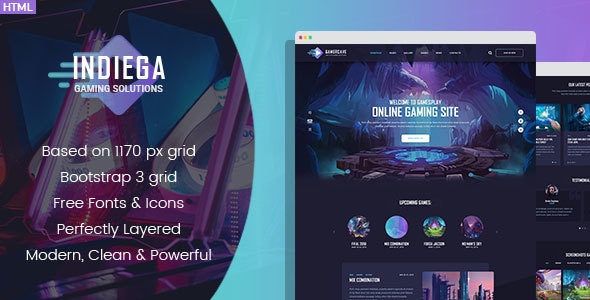 Indiega 1.0.1 - Gaming HTML Template