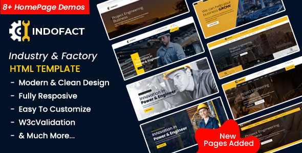 Indofact 2.0 - Industry Factory and Engineering HTML 5 Template