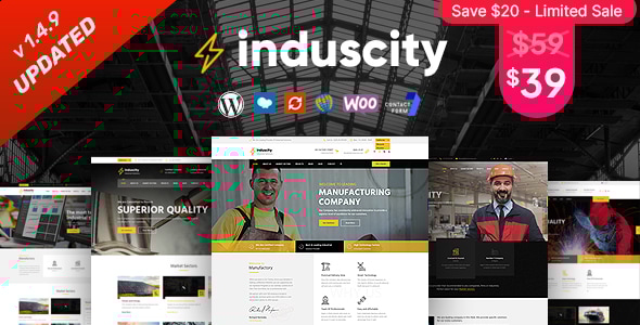 Induscity 1.4.9 - Factory and Manufacturing WordPress Theme