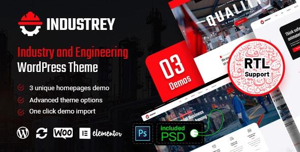 Industrey 3.4 - Industry & Engineer WordPress Theme  RTL