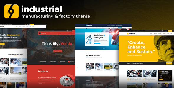 Industrial 8 Manufacturing Factory WordPress Theme