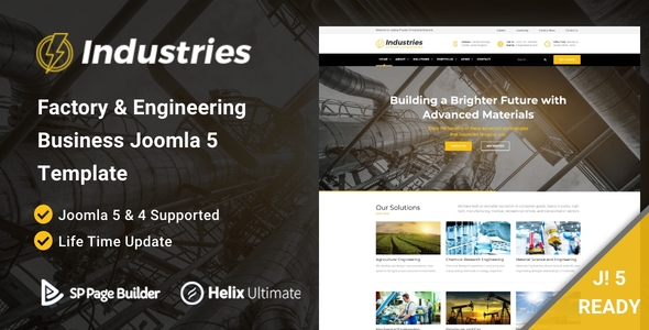 Industries 2.1 - Factory & Engineering Business Joomla 5 Template