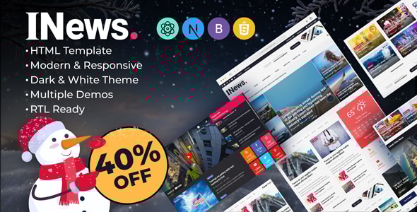 Inews 1.0 - Modern Responsive Newspaper Template