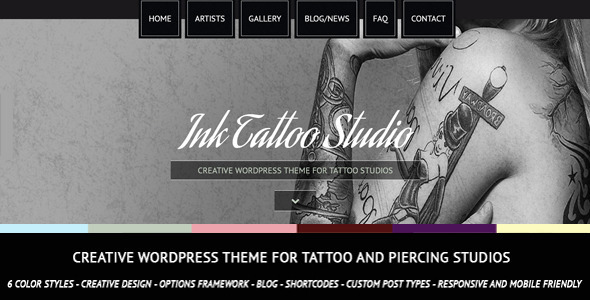 Ink Tattoo Studio 2.9 - Creative WordPress Theme