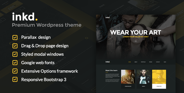 Inkd. 4.0 - Tattoo Studio One-Page Wordpress Theme