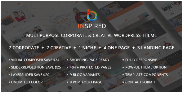 Inspired 1.2.1 - Multipurpose Corporate and Creative Bootstrap WordPress Theme