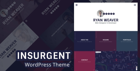 Insurgent 1.5.2 - Personal Vcard Resume Portfolio WordPress Theme